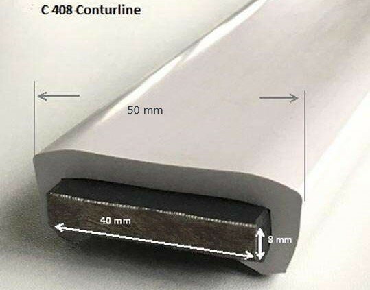 Profil de garde-corps pour main courante plate moderne C408-004 gris trafic