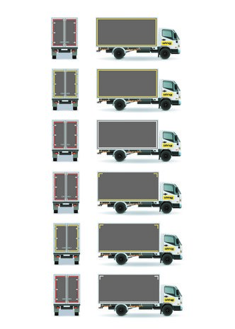 Bande r&eacute;fl&eacute;chissante pour camions ECE104 rouge