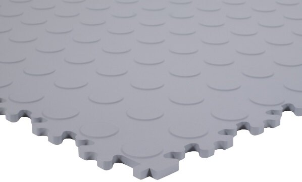 Recycling-PVC, dalle clipsable 4 mm BoKwatro REC bossel&eacute; gris